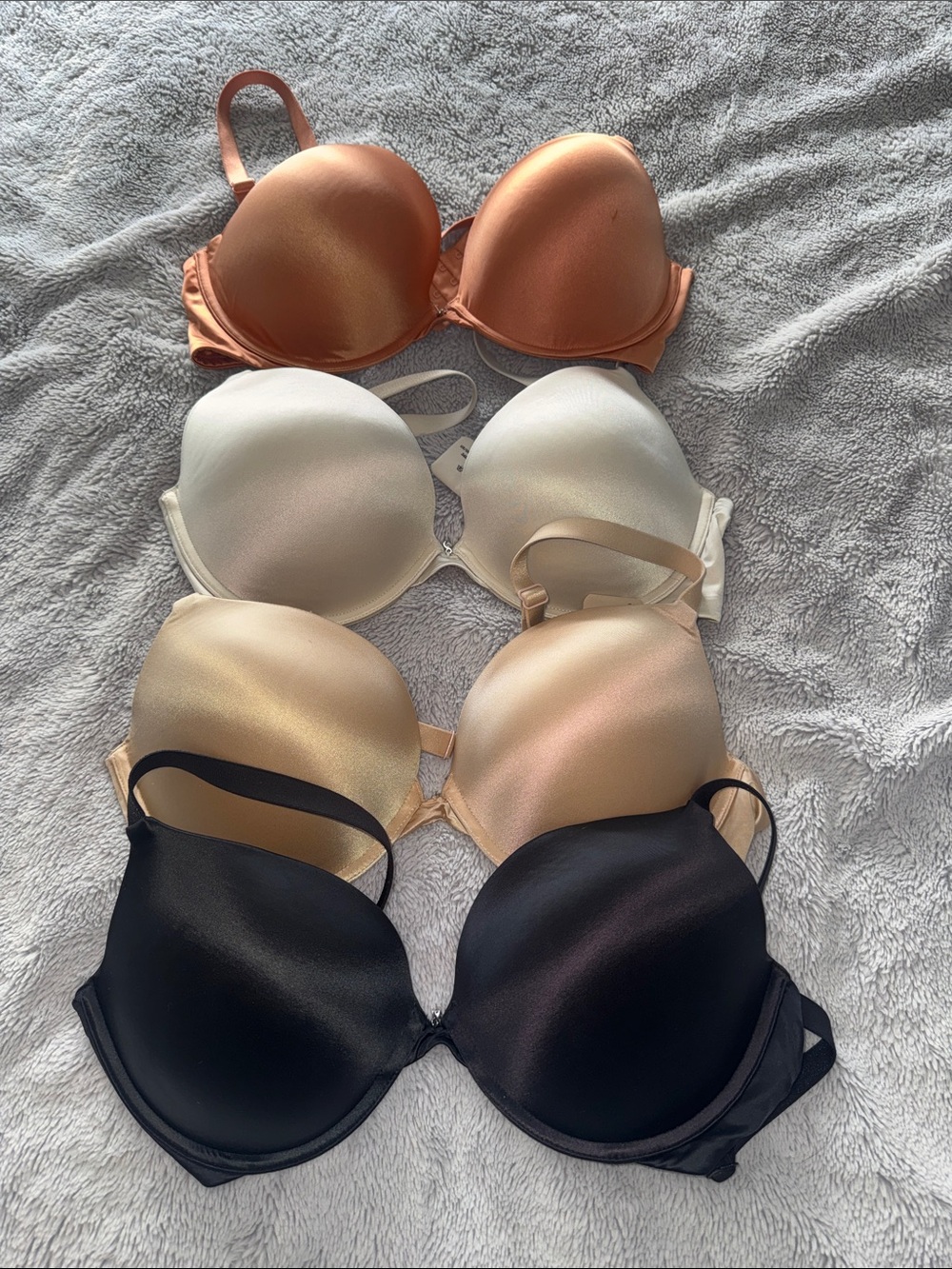 Everyday Smooth T-Shirt Bra — 4-Pack (Black, White, Nude, Copper)